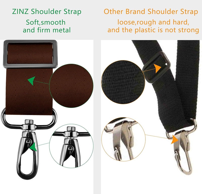 ZINZ Shoulder Strap 58" Ultra-Thick Fixed Padded and Adjustable Buckles Crossbody Strap for Briefcase Laptop Bag Luggage - Image 3